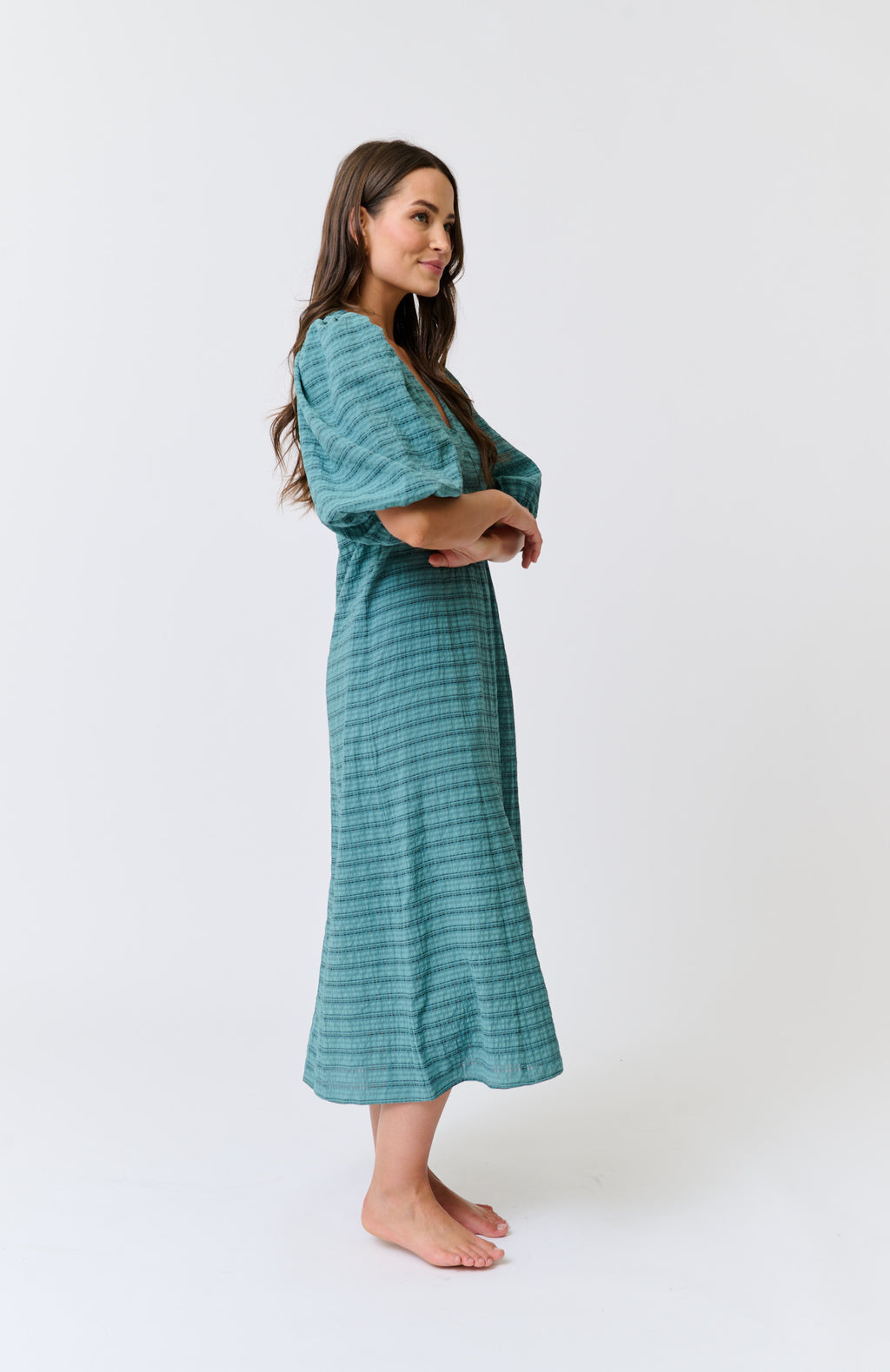 DEVON MIDI DRESS - Jade Check
