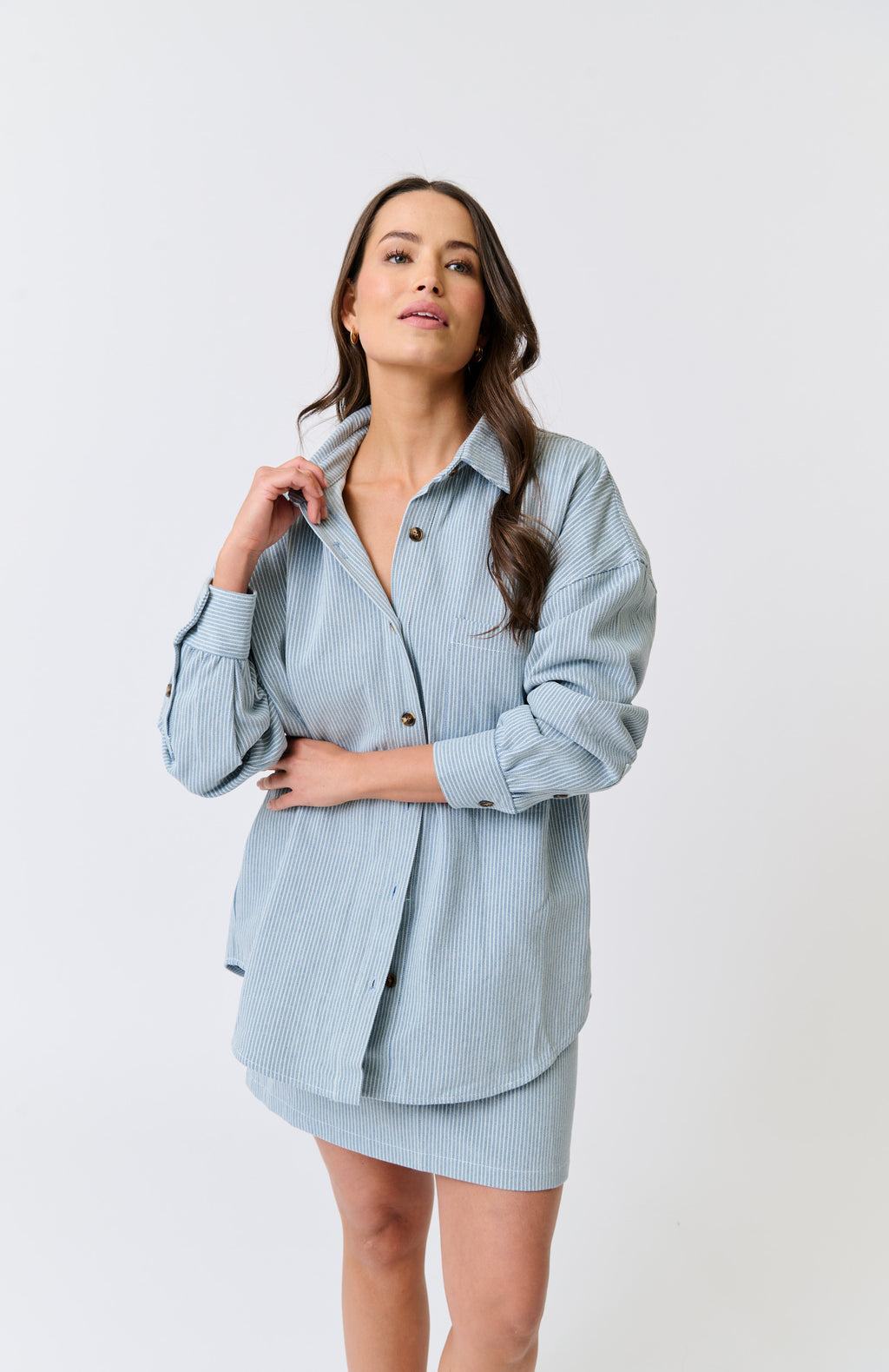 TAMIKA SHIRT - Stripe Denim