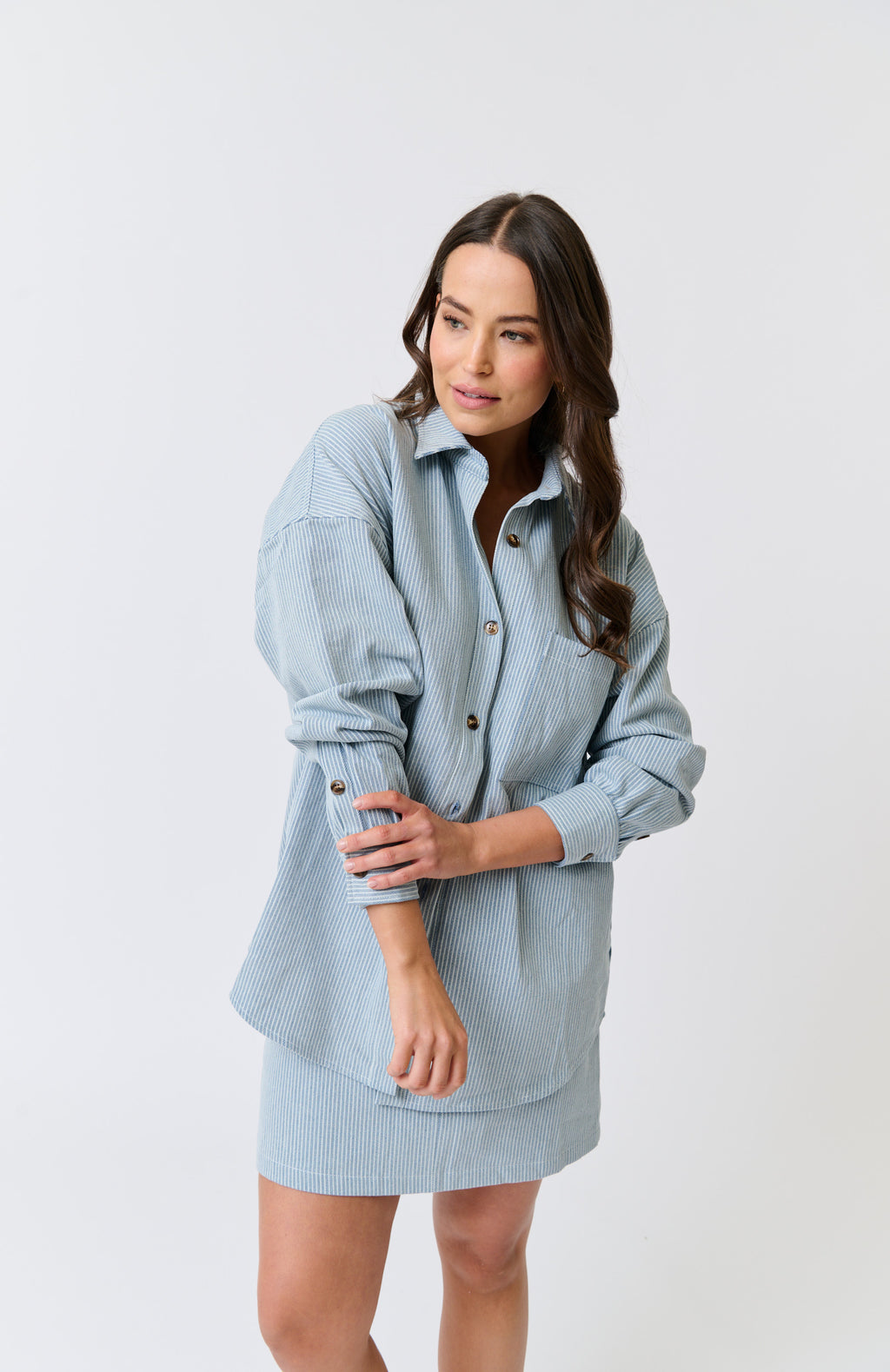 TAMIKA SHIRT - Stripe Denim