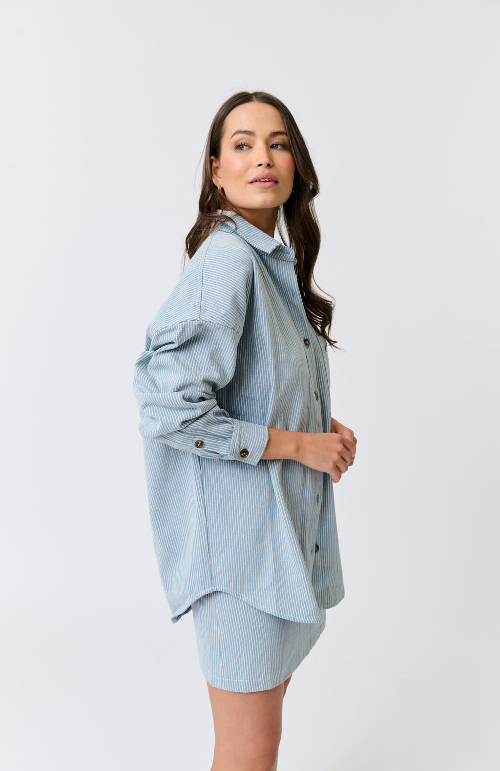 TAMIKA SHIRT - Stripe Denim
