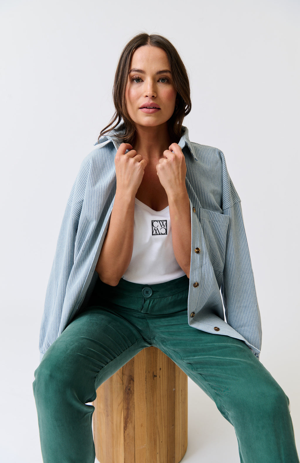 TAMIKA SHIRT - Stripe Denim