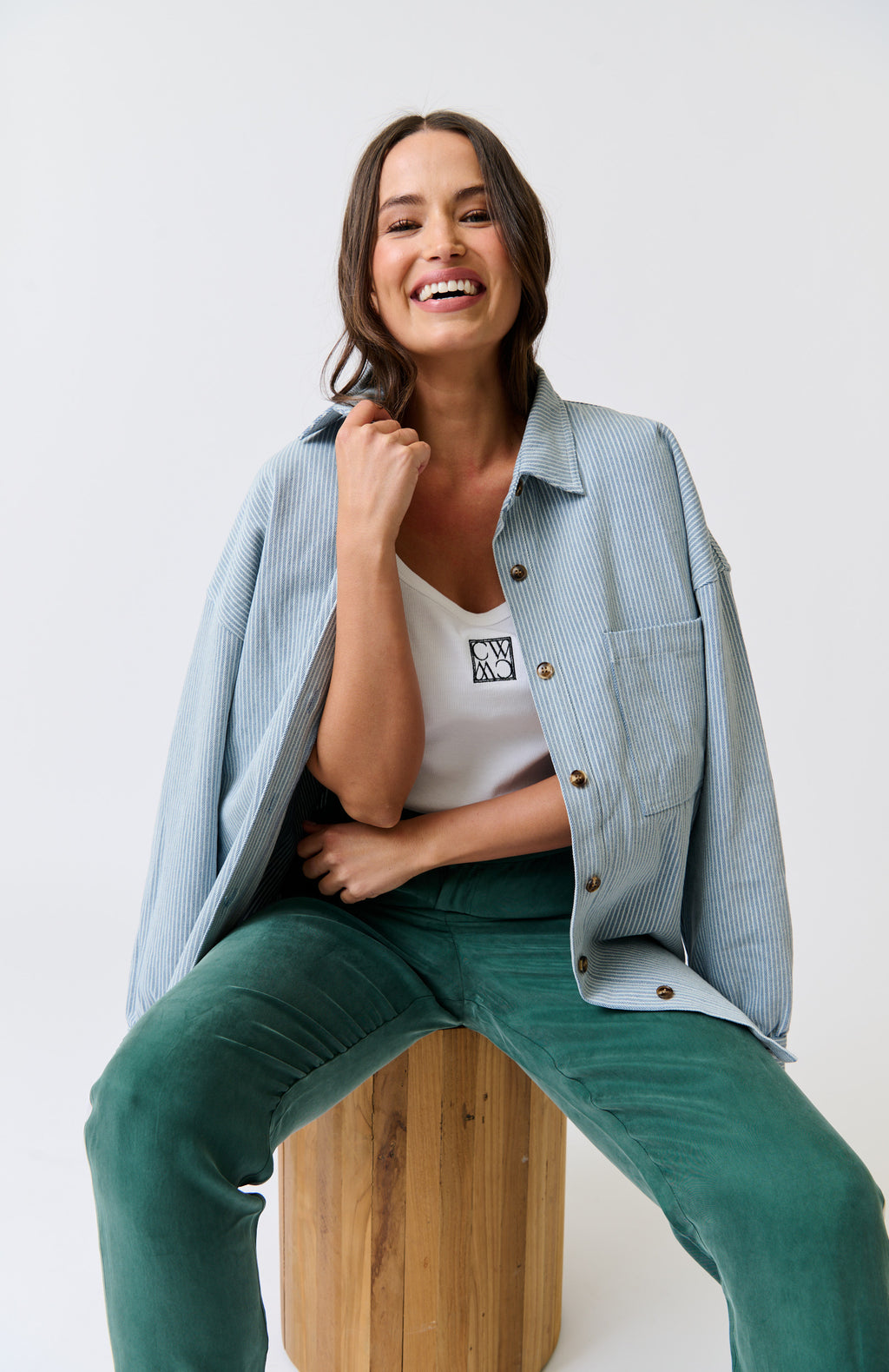 TAMIKA SHIRT - Stripe Denim