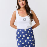 ZYLA MINI SKIRT - Navy Spot