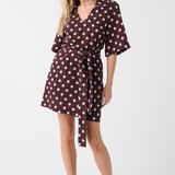 Korey Linen Mini Dress - Choc Spot