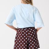 Hallie Cotton Tee - Ice Blue
