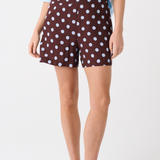 Demi Linen Short - Choc Spot