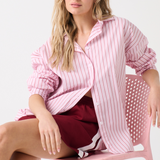 Darby Cotton Shirt - Berry Stripe