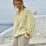 Fate+Becker Shae Split Neck Blouse in Lemon - view 3