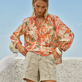 Fate+Becker Shae Split Neck Blouse in Petal - view 2