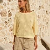 Fate+Becker Mila Pointelle Top in Lemon - view 2