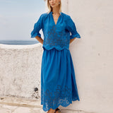 Fate+Becker Cosette Blouse in Cobalt