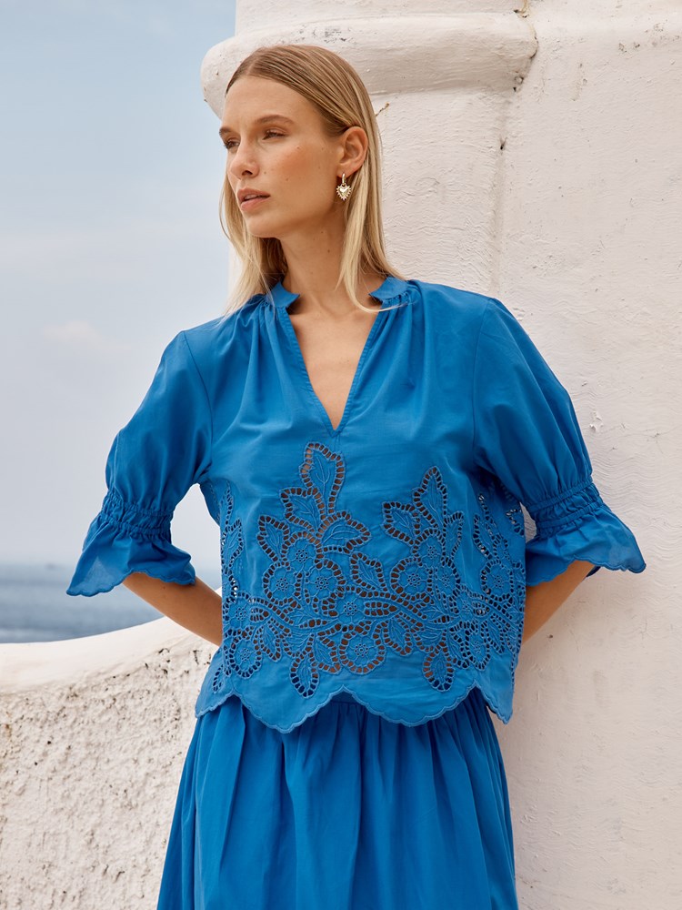 Fate+Becker Cosette Blouse in Cobalt - view 2