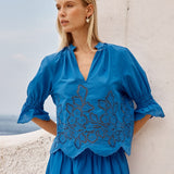 Fate+Becker Cosette Blouse in Cobalt - view 2