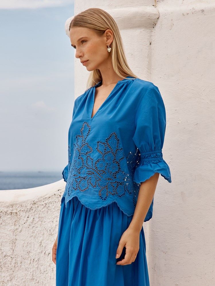 Fate+Becker Cosette Blouse in Cobalt - view 3