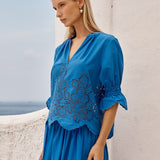 Fate+Becker Cosette Blouse in Cobalt - view 3