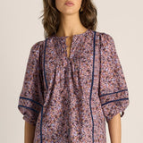 Alaia Print Lace Insert Blouse
