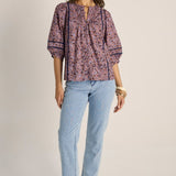 Alaia Print Lace Insert Blouse