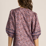 Alaia Print Lace Insert Blouse
