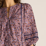 Alaia Print Lace Insert Blouse
