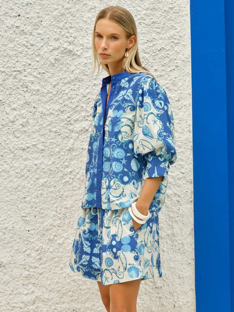 Fate+Becker Saskia Balloon Shirt in Oceania - view 2
