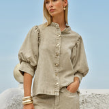 Fate+Becker Saskia Balloon Shirt in Parchment