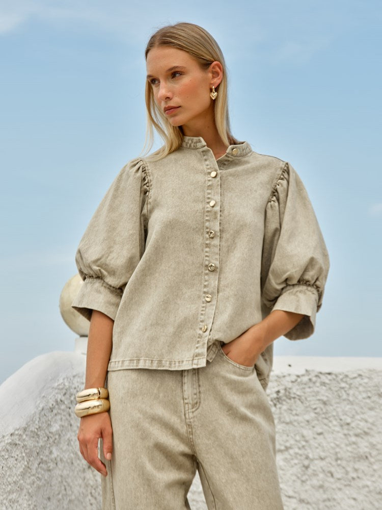 Fate+Becker Saskia Balloon Shirt in Parchment - view 2