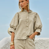 Fate+Becker Saskia Balloon Shirt in Parchment - view 2
