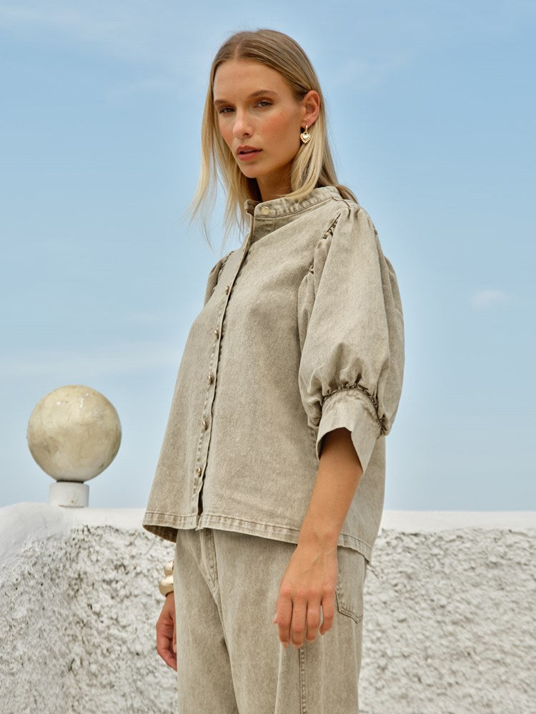 Fate+Becker Saskia Balloon Shirt in Parchment - view 3