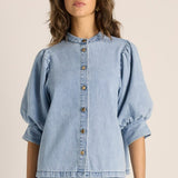Lila Denim Balloon Shirt
