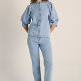Lila Denim Balloon Shirt