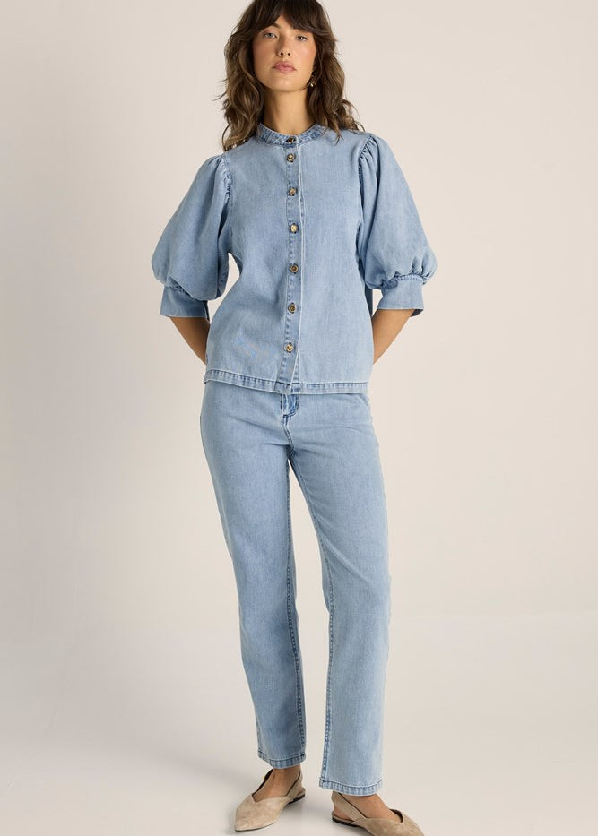 Lila Denim Balloon Shirt