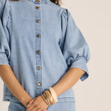 Lila Denim Balloon Shirt