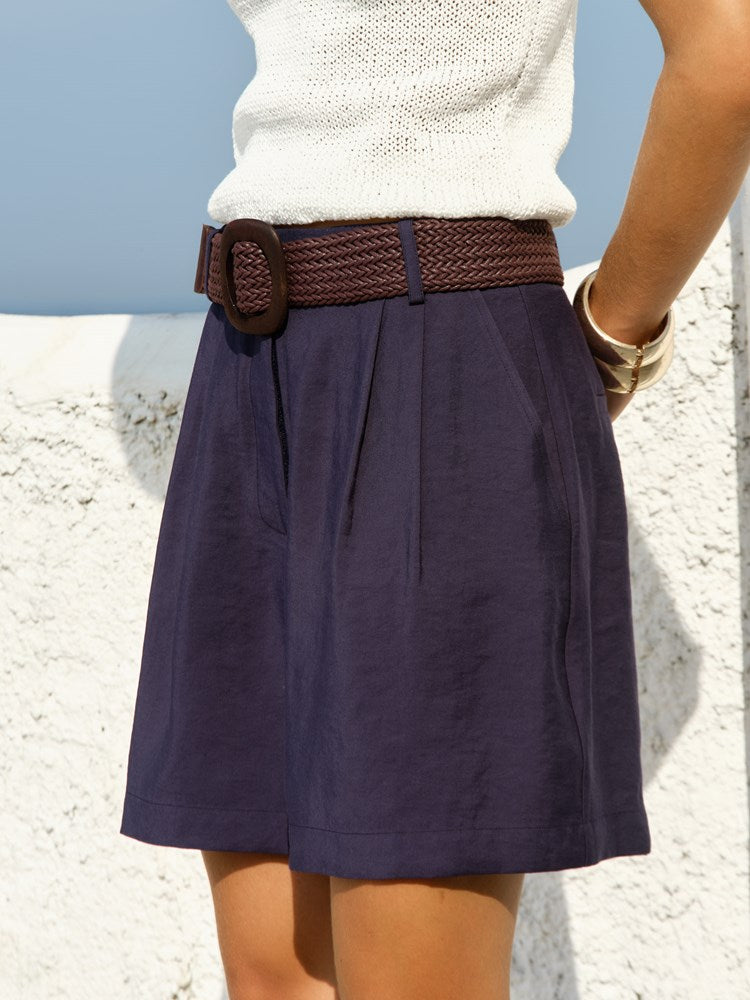 Fate+Becker Thalia Belted Short in Navy - view 2