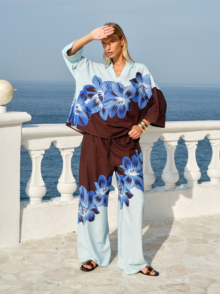 Fate+Becker Selene Popover Shirt in Nocturne Floral