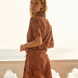 Fate+Becker Colette Lace Shirt in Red Clay - view 2