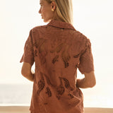 Fate+Becker Colette Lace Shirt in Red Clay - view 3