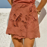Fate+Becker Colette Lace Skort in Red Clay