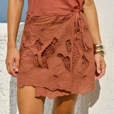 Fate+Becker Colette Lace Skort in Red Clay - view 2