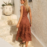 Fate+Becker Alessia Lace Midi Dress in Red Clay - view 3