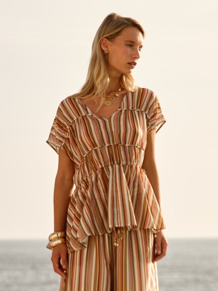 Fate+Becker Ophelia Top in Sandbar Stripe - view 2