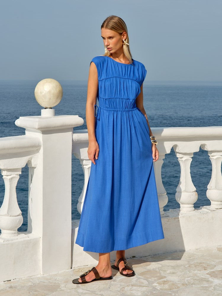 Fate+Becker Callista Midi Dress in Cobalt