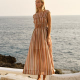Fate+Becker Callista Midi Dress in Sandbar Stripe