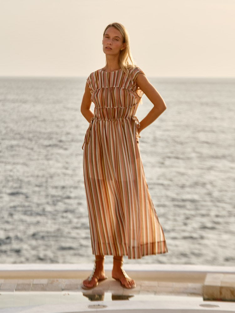 Fate+Becker Callista Midi Dress in Sandbar Stripe - view 2
