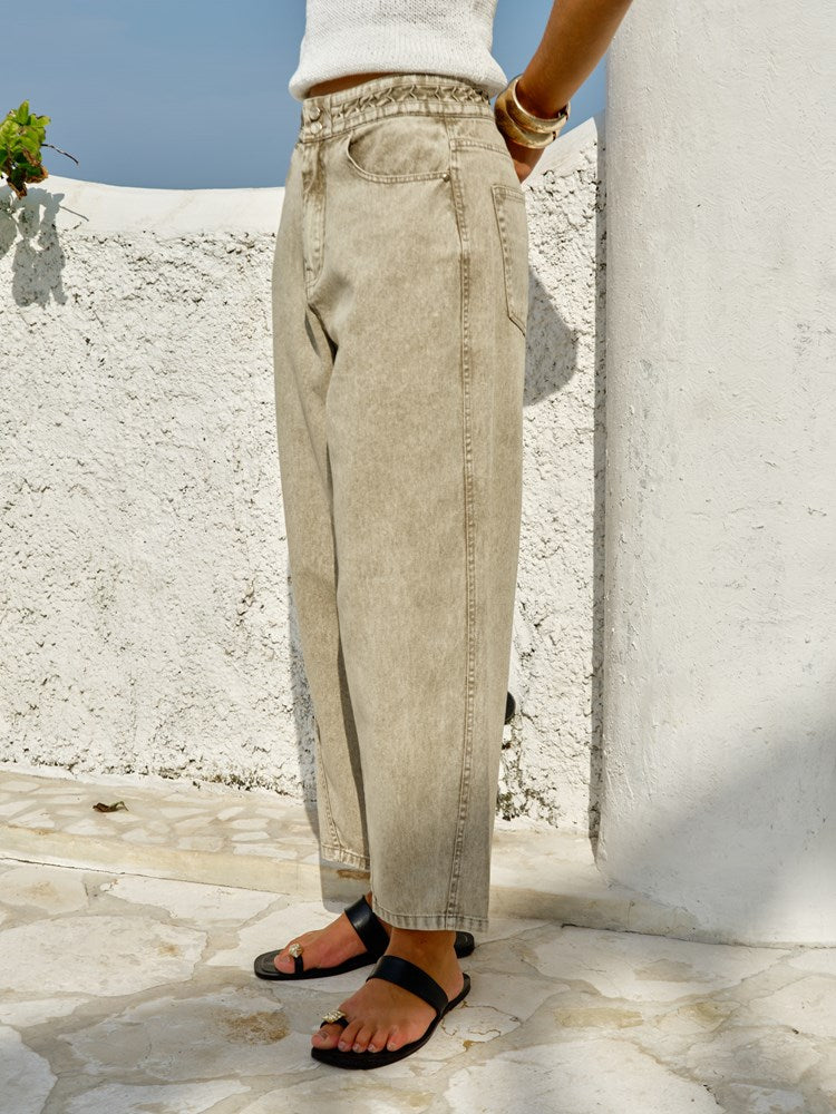 Fate+Becker Fiora Barrel Leg Jean in Parchment - view 2