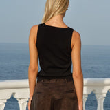 Fate+Becker Ingrid Applique Tank in Black - view 3