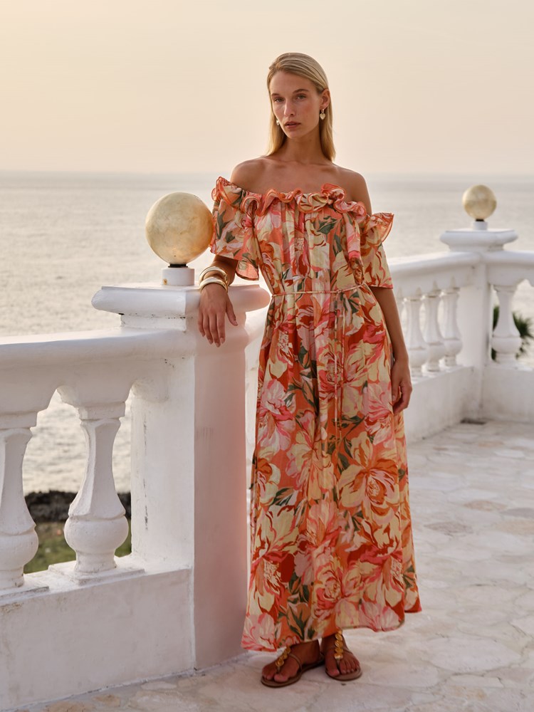 Fate+Becker Cosima Floral Midi Dress in Petal