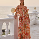 Fate+Becker Cosima Floral Midi Dress in Petal