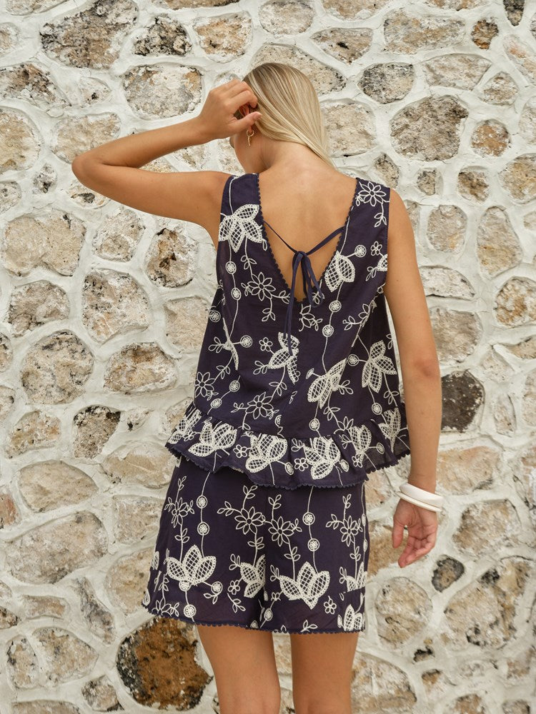 Fate+Becker Camilla Tank in Navy - view 3