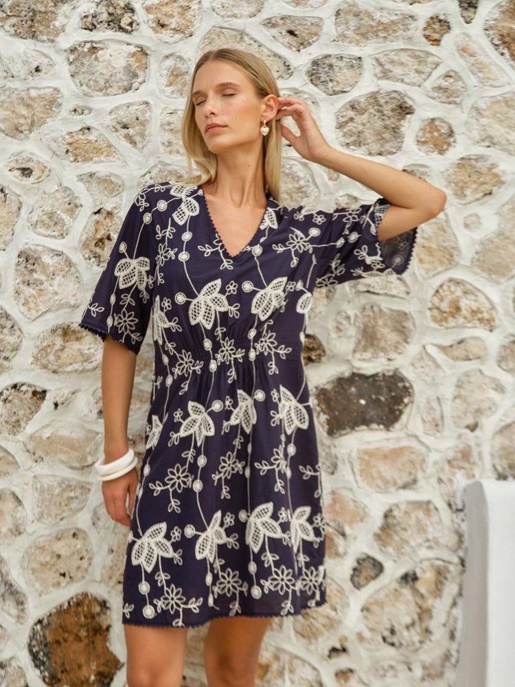 Fate+Becker Indira Mini Dress in Navy - view 3