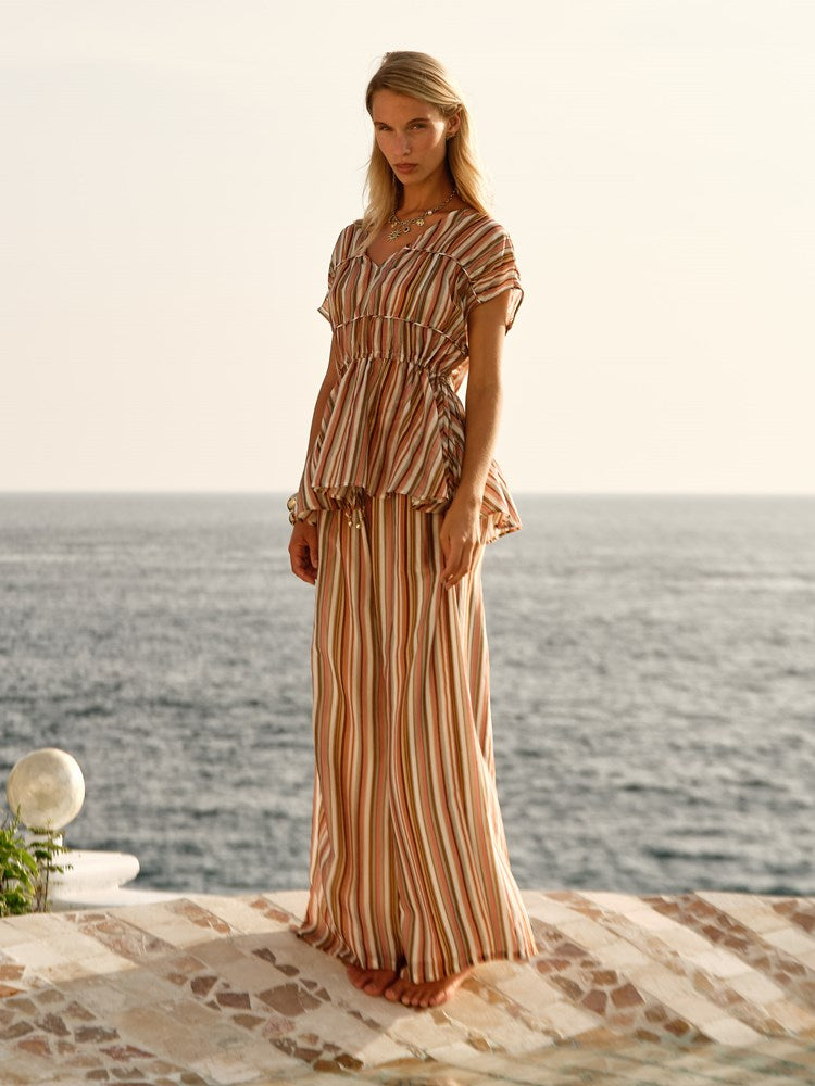 Fate+Becker Elysia Pant in Sandbar Stripe